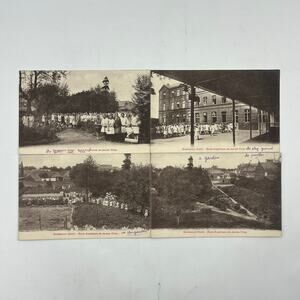 Set 4 1900s Postcards Gondecourt France North Higher School for Young Girls Topo